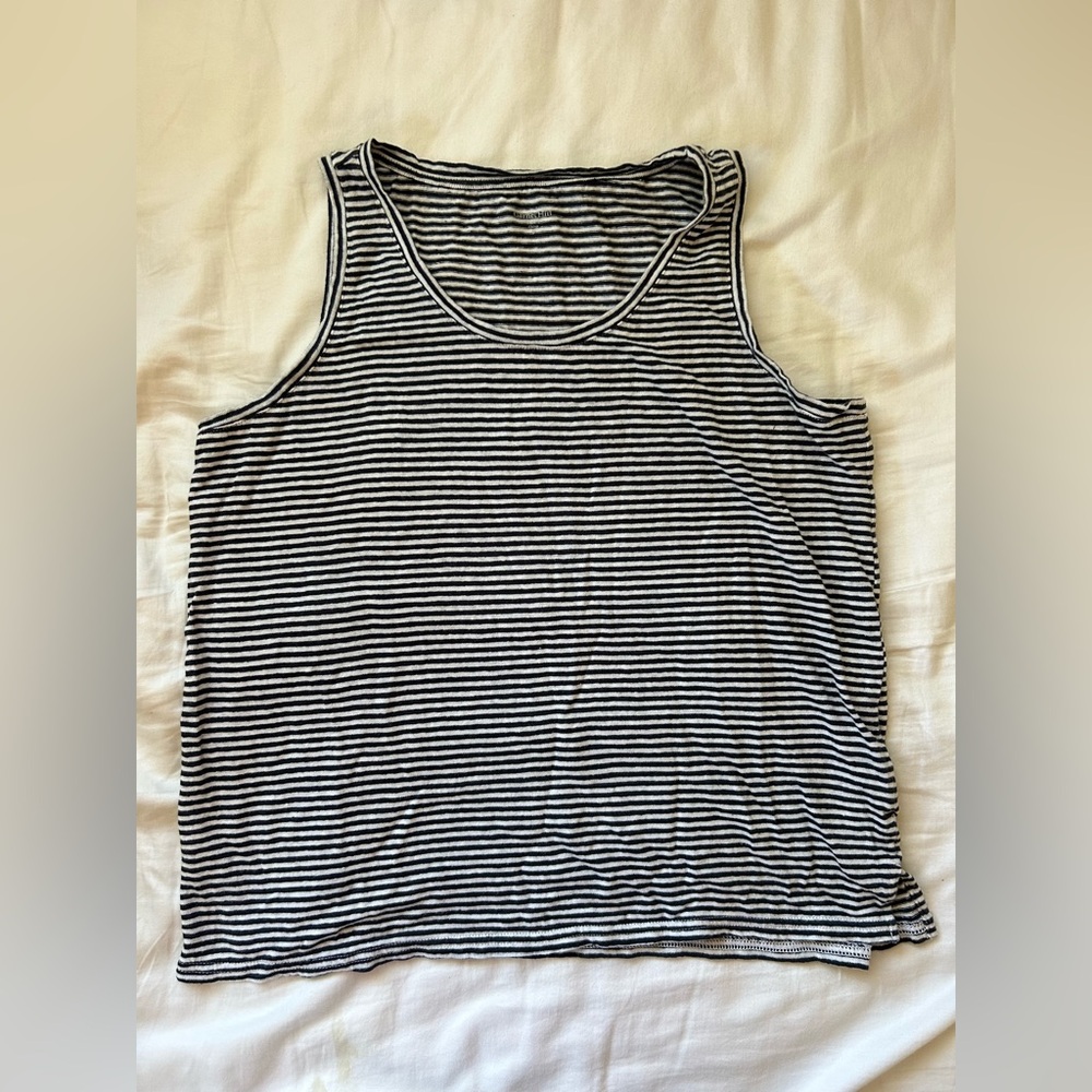 Black and white striped tank